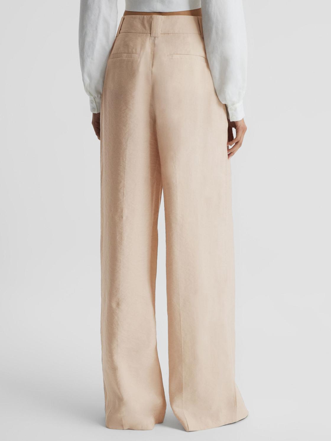 Reiss Trousers | Izzie Wide Leg Occasion Trousers Nude - Women