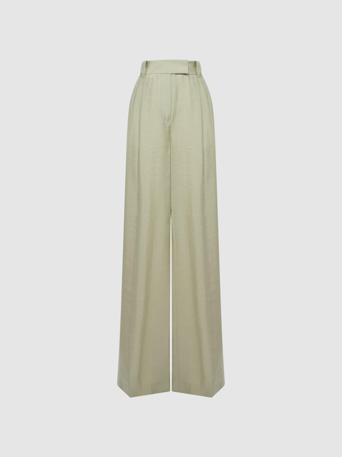 Reiss Trousers | Izzie Wide Leg Occasion Trousers Sage - Women