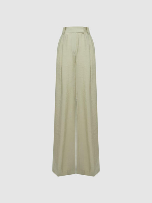 Reiss Trousers | Izzie Wide Leg Occasion Trousers Sage - Women
