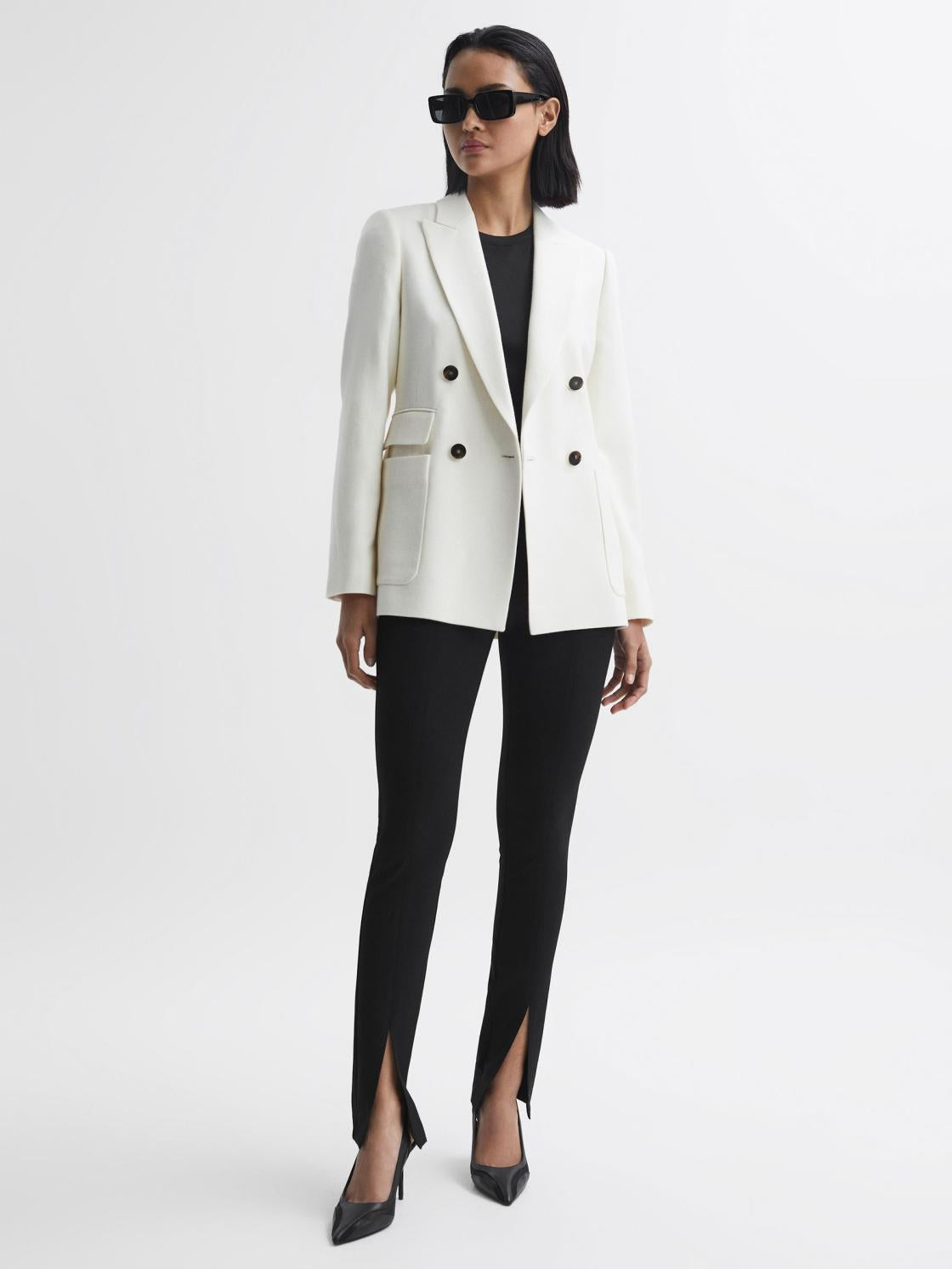 Reiss Trousers | Jayne Split Front Skinny Trousers Black - Women
