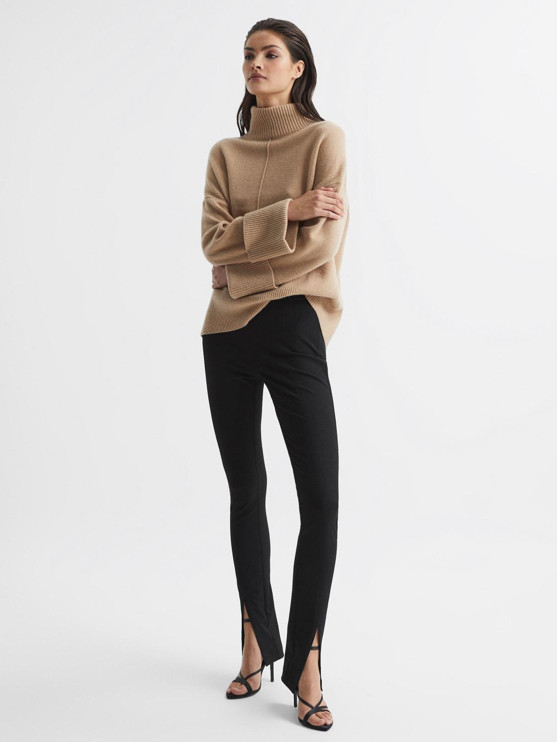 Reiss Trousers | Jayne Split Front Skinny Trousers Black - Women