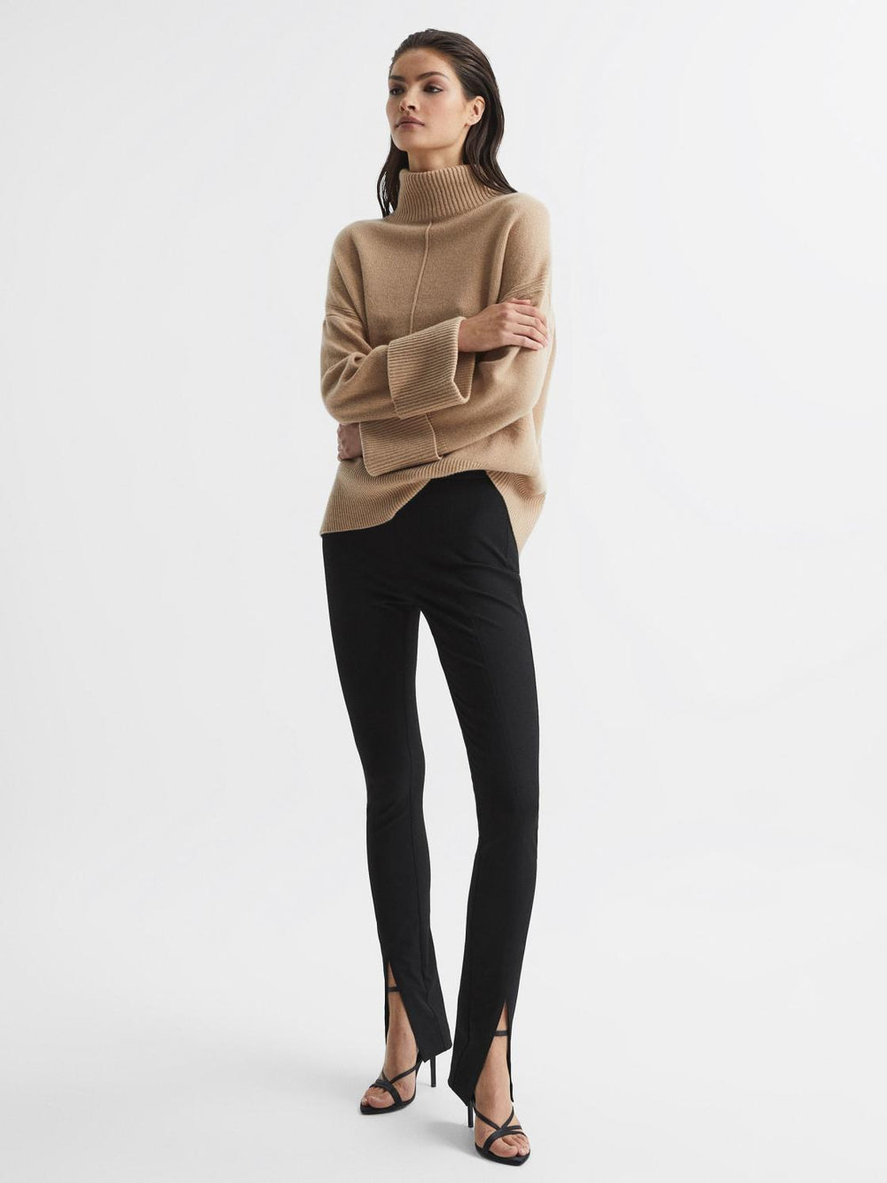 Reiss Trousers | Jayne Split Front Skinny Trousers Black - Women