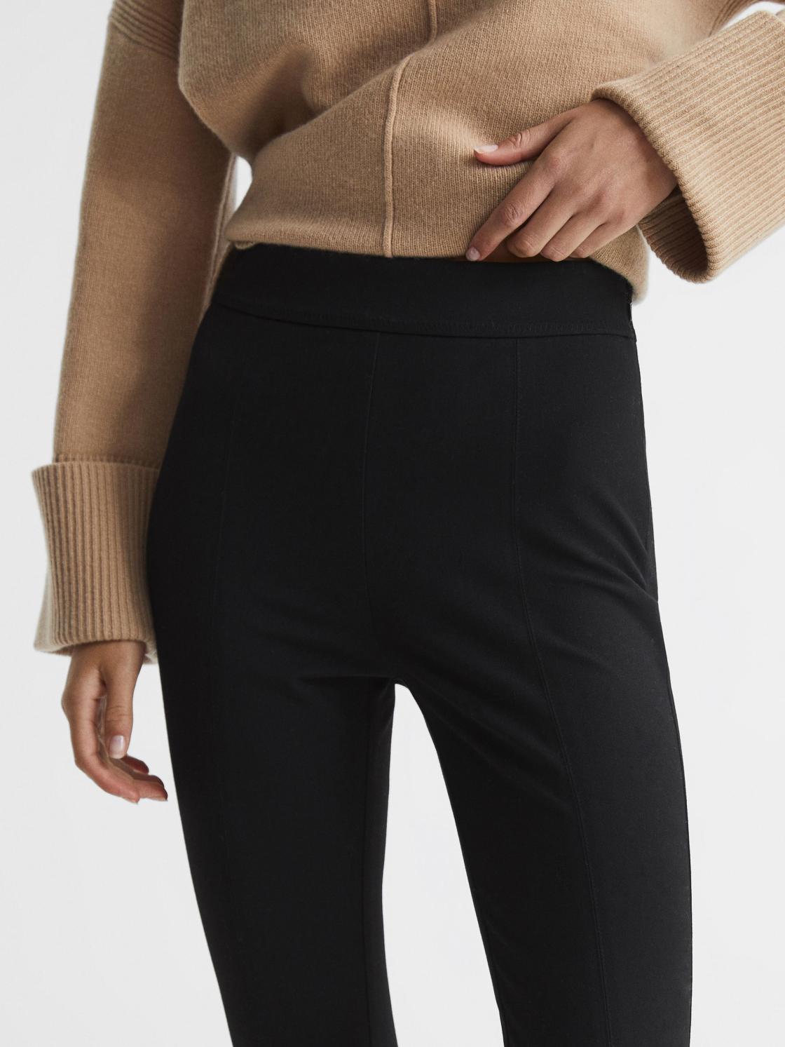 Reiss Trousers | Jayne Split Front Skinny Trousers Black - Women