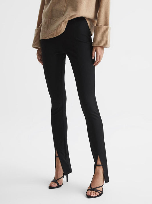 Reiss Trousers | Jayne Split Front Skinny Trousers Black - Women