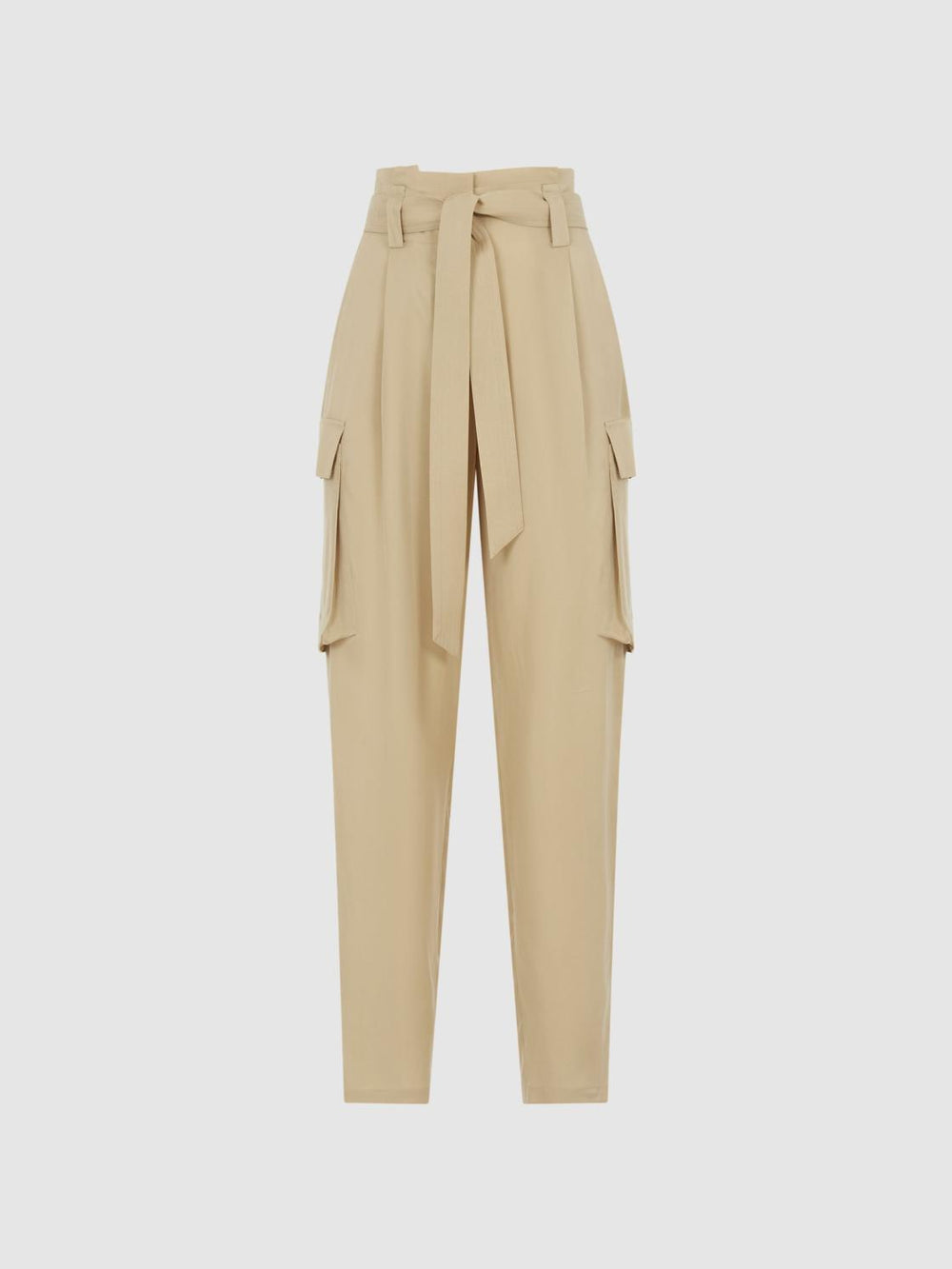Reiss Trousers | Joanie High Rise Straight Leg Utility Trousers Black - Women