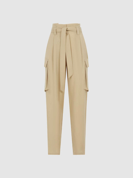Reiss Trousers | Joanie High Rise Straight Leg Utility Trousers Black - Women