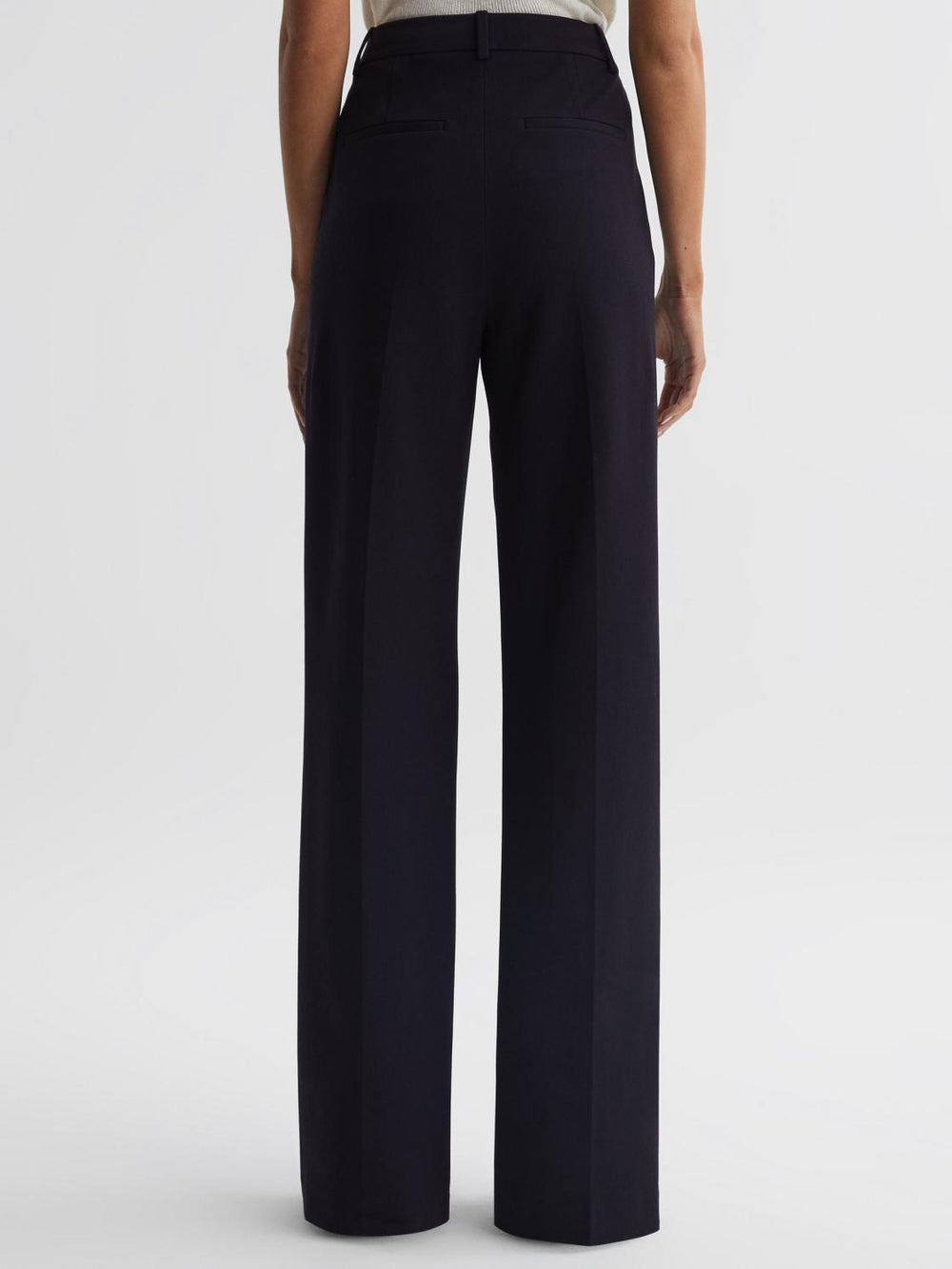 Reiss Trousers | Joanne Wide Wide Leg Trousers Navy - Women