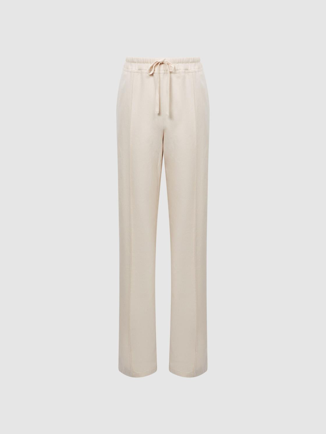 Reiss Trousers | Juno Wide Leg Trousers Cream - Women