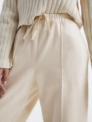 Reiss Trousers | Juno Wide Leg Trousers Cream - Women