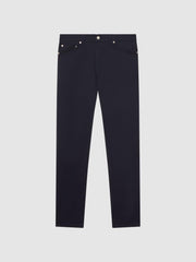 Reiss Trousers | Kalkan Slim Fit Five Pocket Trousers Navy - Men