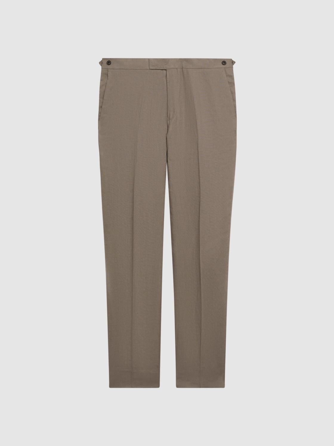 Reiss Trousers | Kin Linen Formal Trousers Airforce Blue - Men