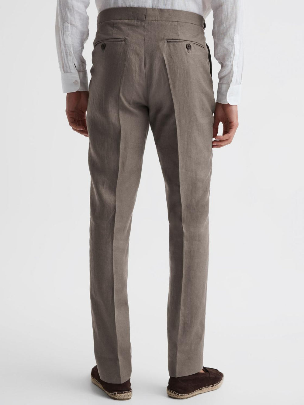 Reiss Trousers | Kin Linen Formal Trousers Airforce Blue - Men