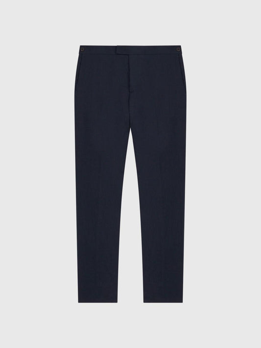 Reiss Trousers | Kin Linen Formal Trousers Navy - Men