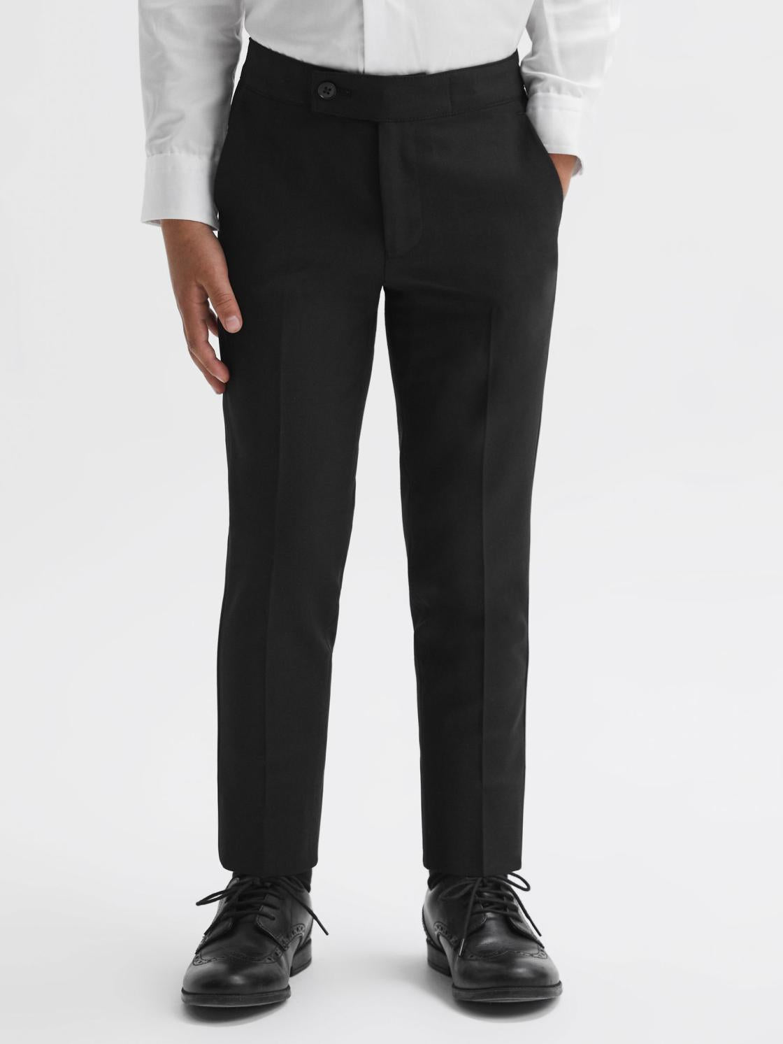 Reiss Trousers | Knightsbridge Tuxedo Satin Stripe Trousers Black - Children