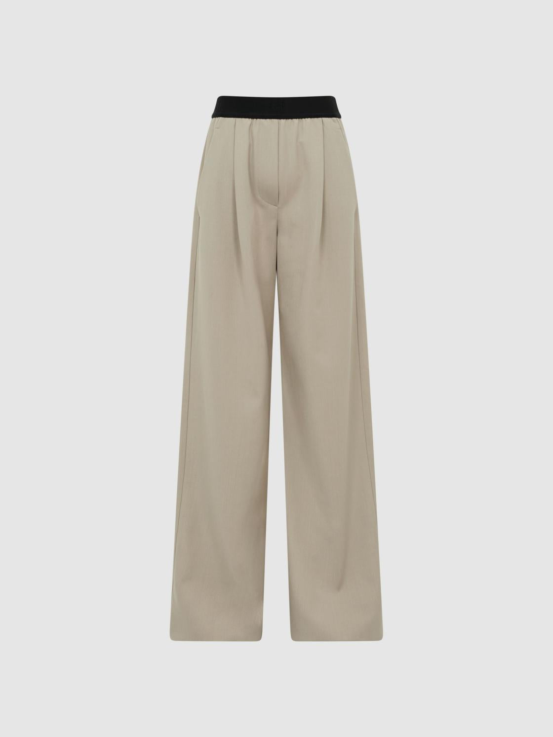 Reiss Trousers | Lena Logo Pull On Wide Leg Trousers Navy - Women