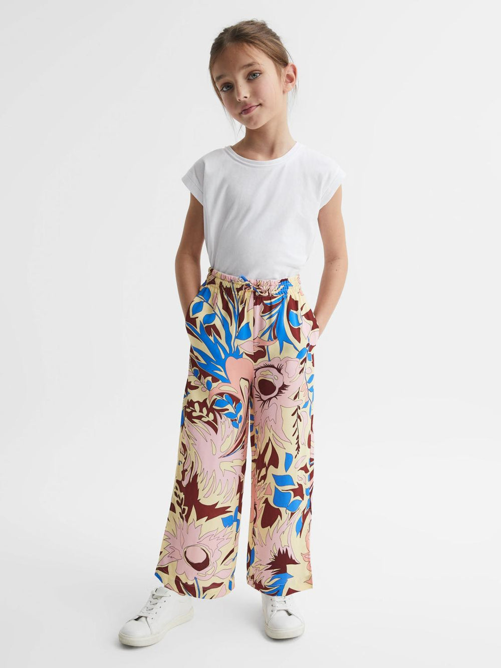 Reiss Trousers | Liv Floral Printed Straight Leg Trousers Lilac - Children
