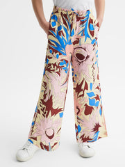 Reiss Trousers | Liv Floral Printed Straight Leg Trousers Lilac - Children