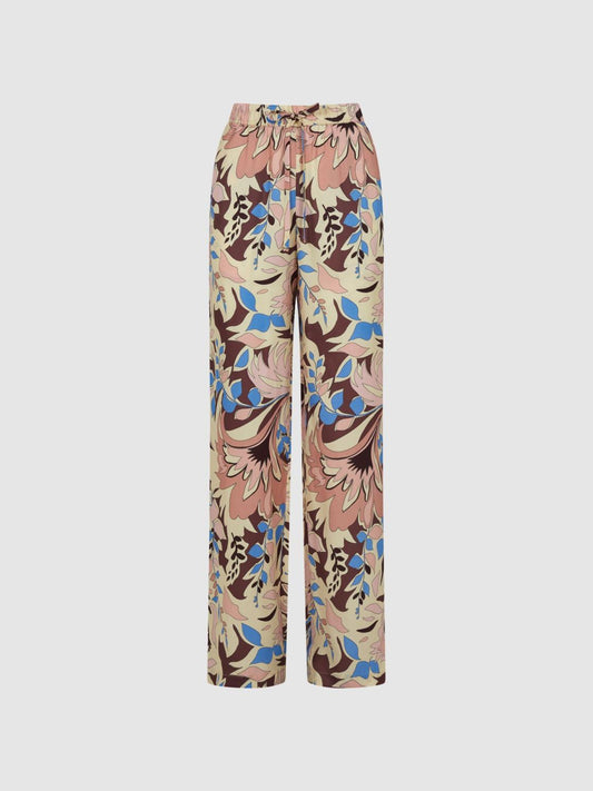 Reiss Trousers | Liv Floral Printed Wide Leg Trousers Multi - Women