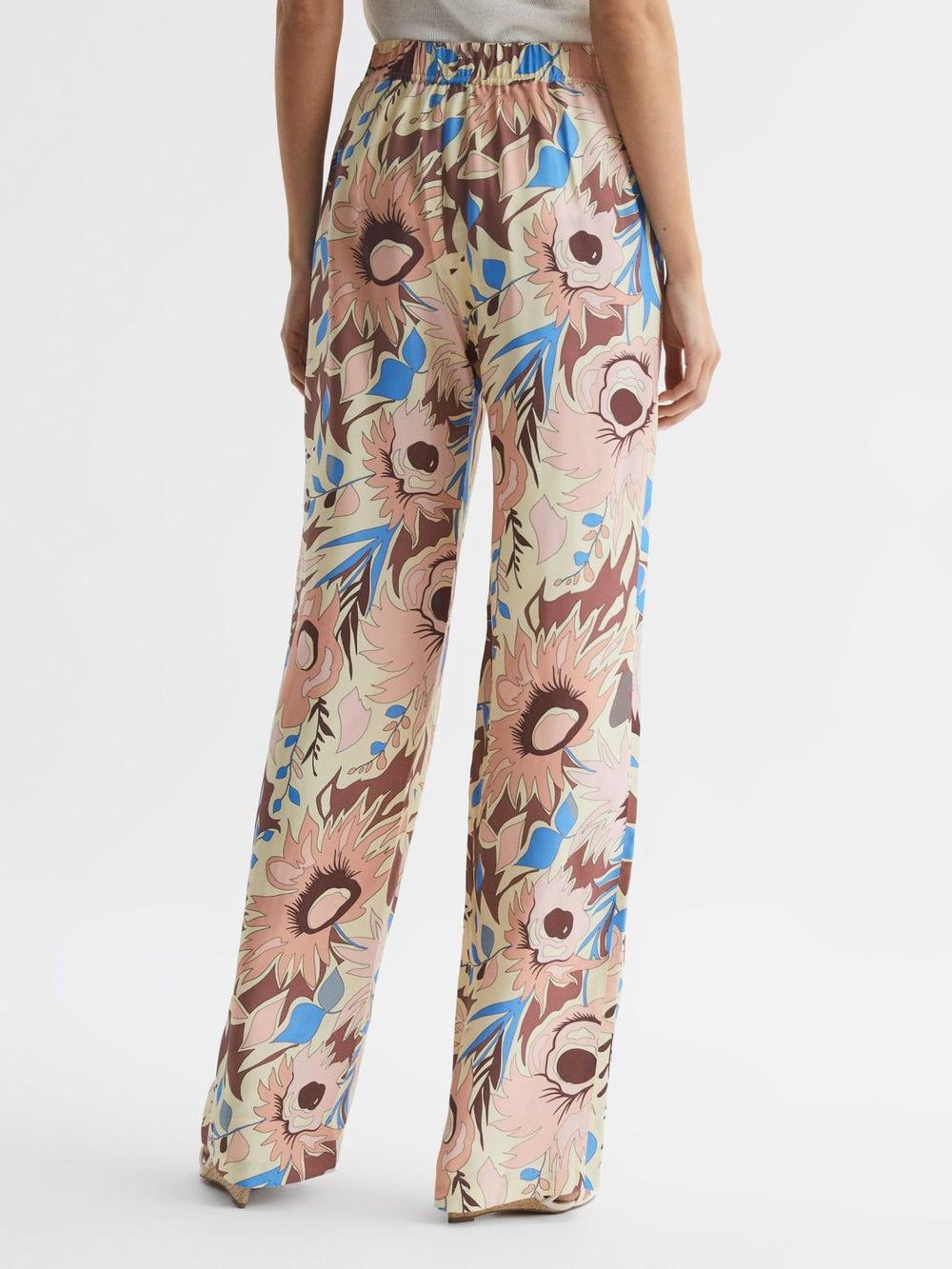 Reiss Trousers | Liv Floral Printed Wide Leg Trousers Multi - Women
