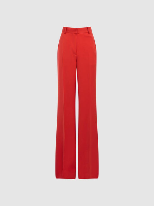 Reiss Trousers | Maia Wide Leg Trousers Coral - Women