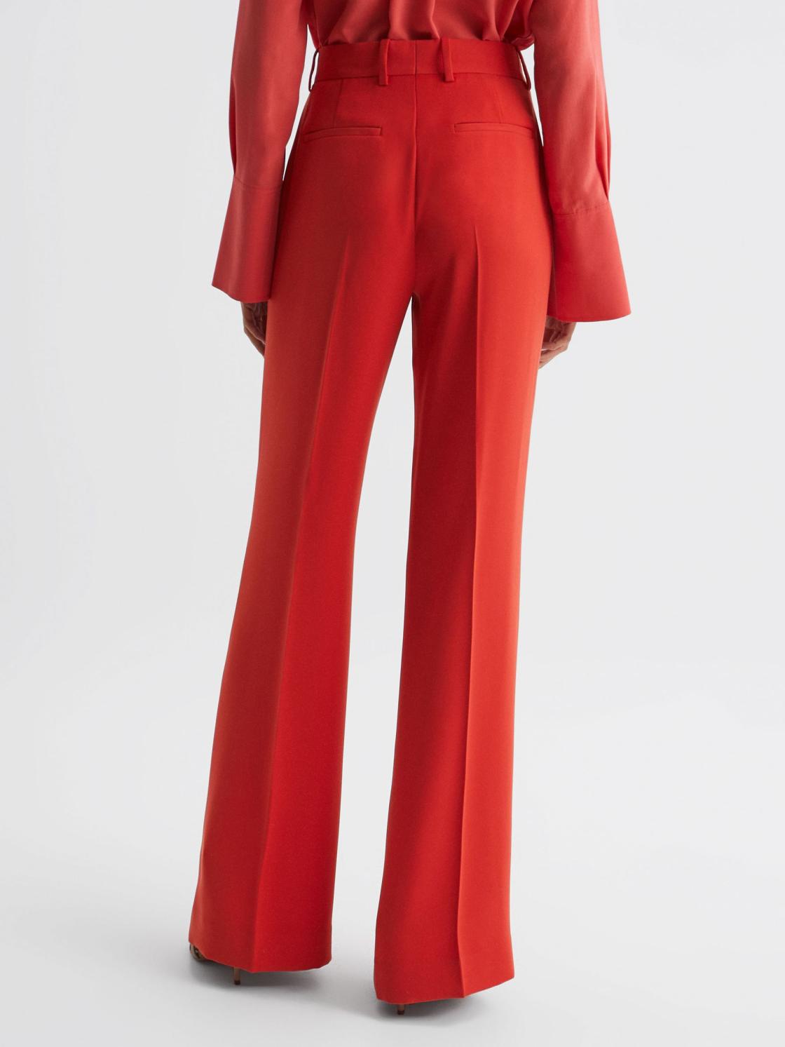 Reiss Trousers | Maia Wide Leg Trousers Coral - Women
