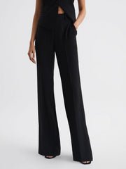 Reiss Trousers | Margeaux Wide Leg Trousers Black - Women