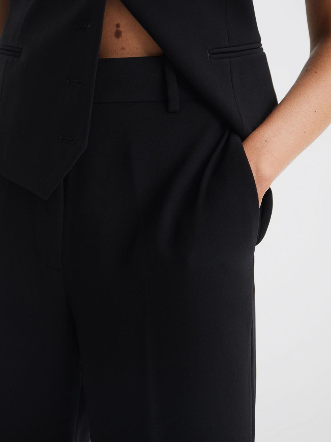 Reiss Trousers | Margeaux Wide Leg Trousers Black - Women
