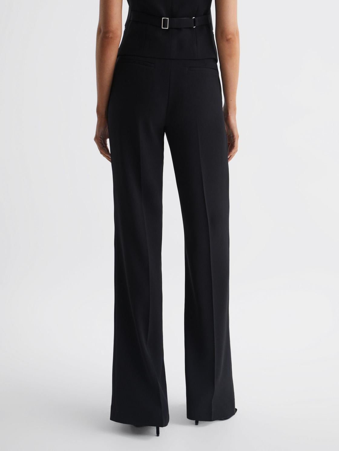 Reiss Trousers | Margeaux Wide Leg Trousers Black - Women
