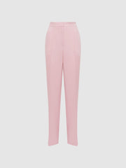 Reiss Trousers | Marina Wide Leg Split Hem Trousers Pink - Women