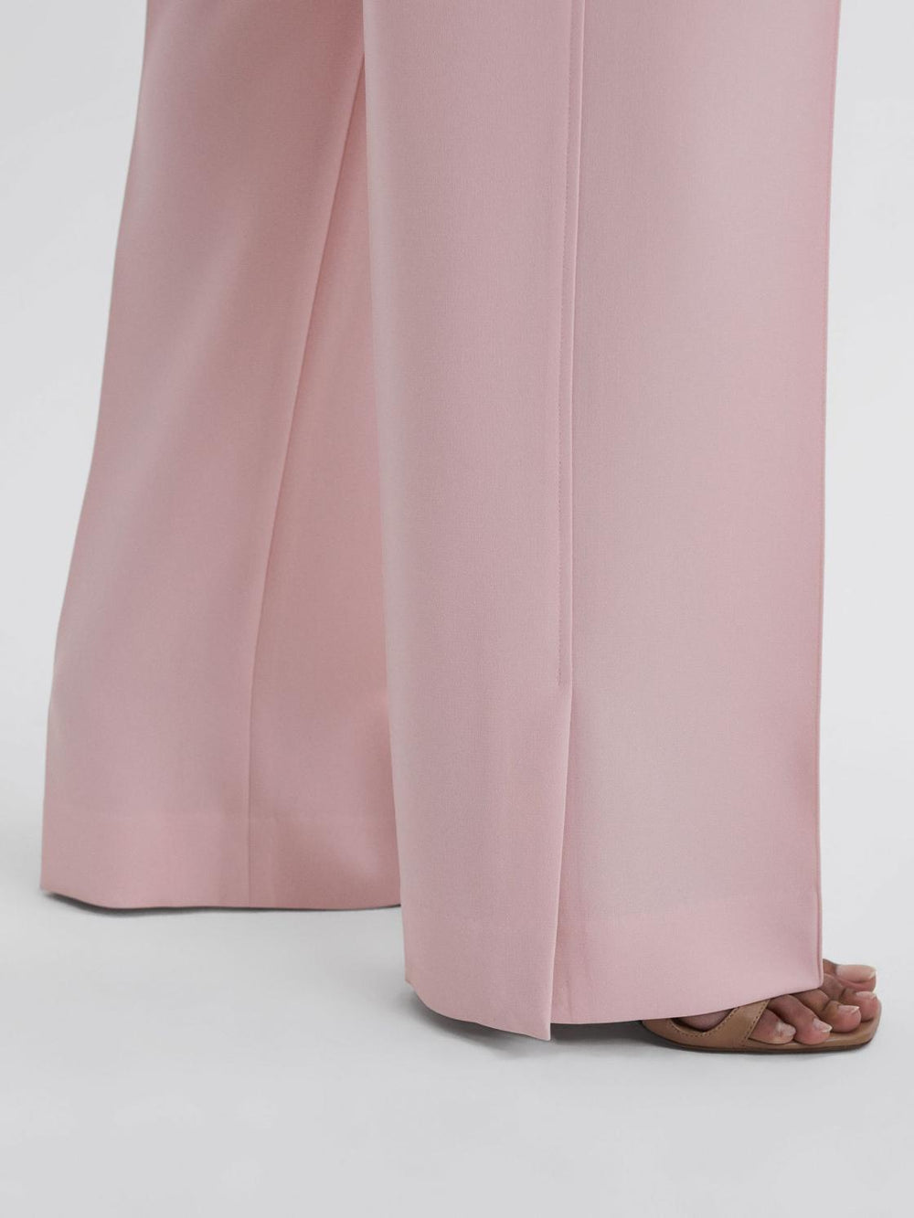 Reiss Trousers | Marina Wide Leg Split Hem Trousers Pink - Women