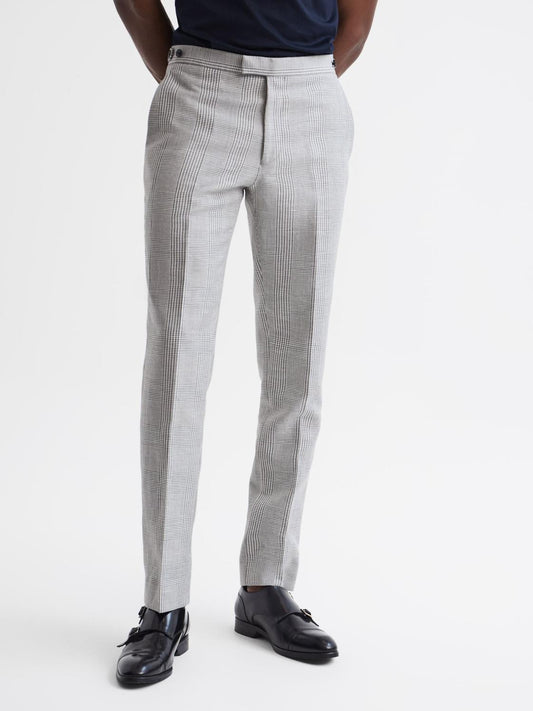 Reiss Trousers | Matinee Wool Linen Blend Slim Fit Trousers Grey - Men