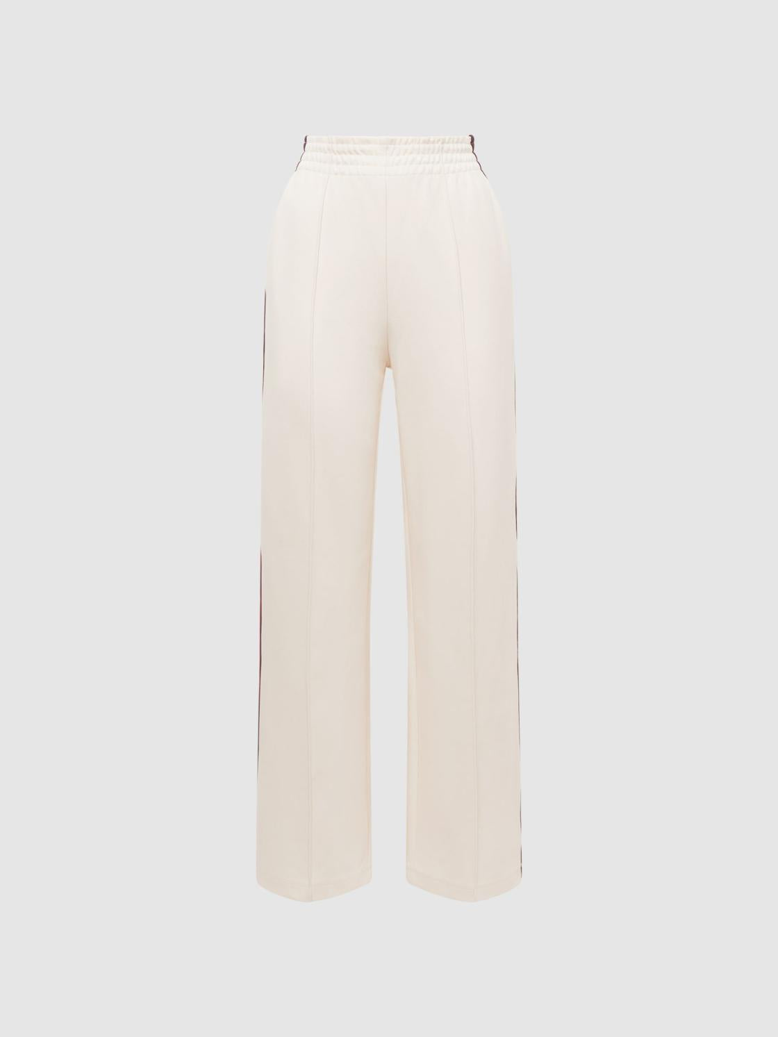 Reiss Trousers | Monte The Upside Wide Leg Side Striped Joggers White - Women