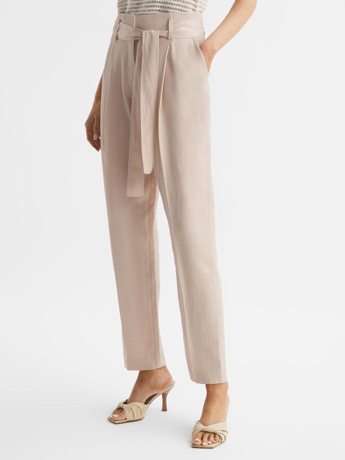 Reiss Trousers | Mylie Tapered High Rise Trousers Mint - Women