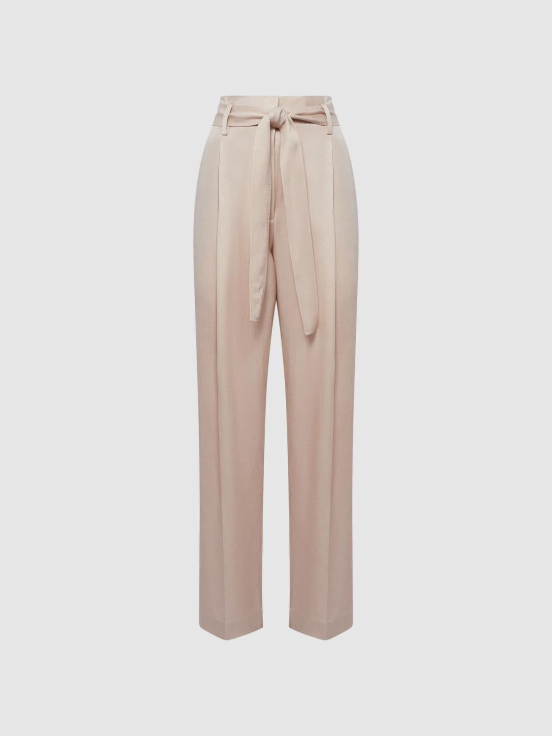 Reiss Trousers | Mylie Tapered High Rise Trousers Mint - Women