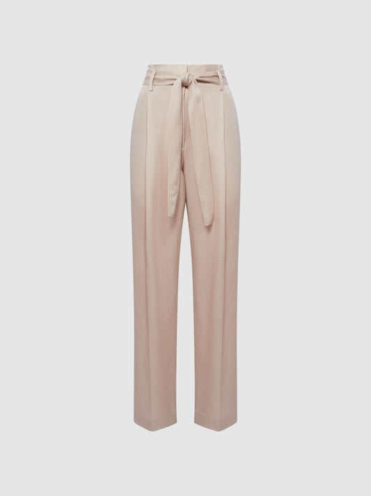 Reiss Trousers | Mylie Tapered High Rise Trousers Mint - Women