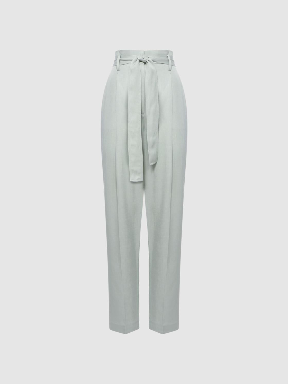 Reiss Trousers | Mylie Tapered High Rise Trousers Mint - Women