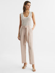 Reiss Trousers | Mylie Tapered High Rise Trousers Mint - Women