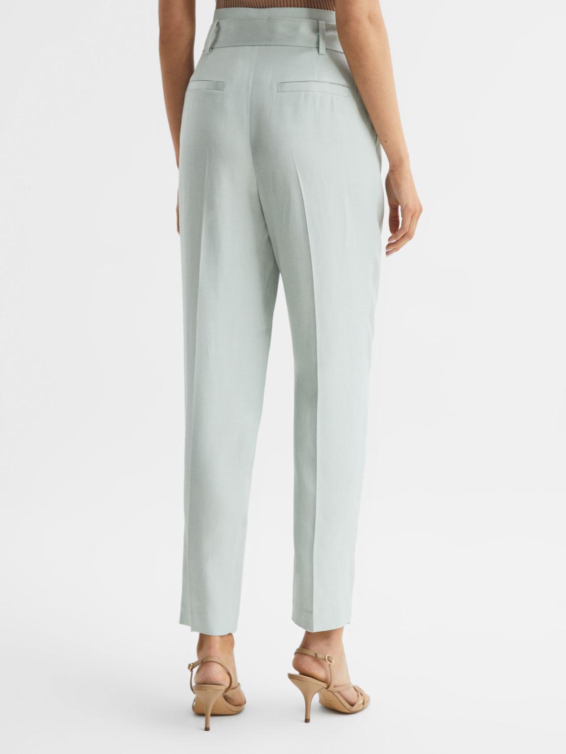 Reiss Trousers | Mylie Tapered High Rise Trousers Mint - Women