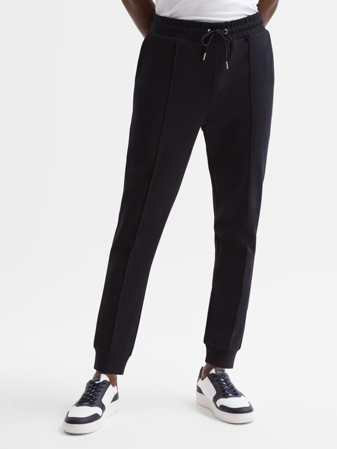 Reiss Trousers | Noah Interlock Drawstring Joggers Navy - Men