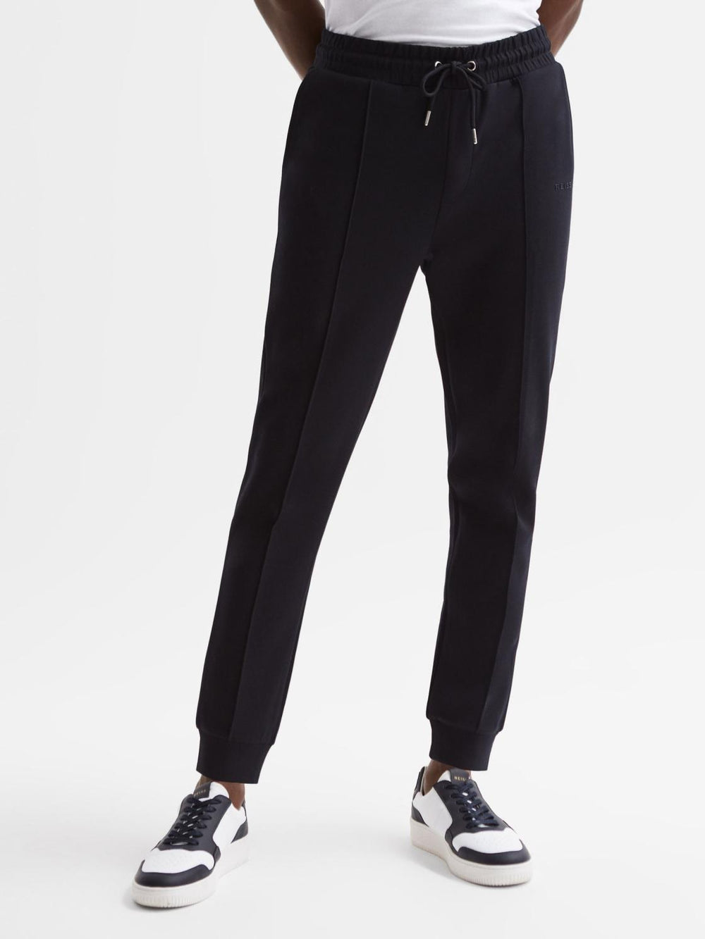 Reiss Trousers | Noah Interlock Drawstring Joggers Navy - Men