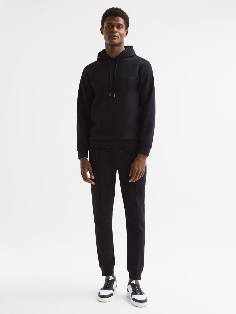 Reiss Trousers | Noah Interlock Drawstring Joggers Navy - Men