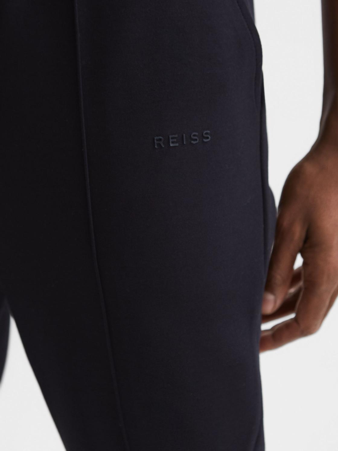 Reiss Trousers | Noah Interlock Drawstring Joggers Navy - Men