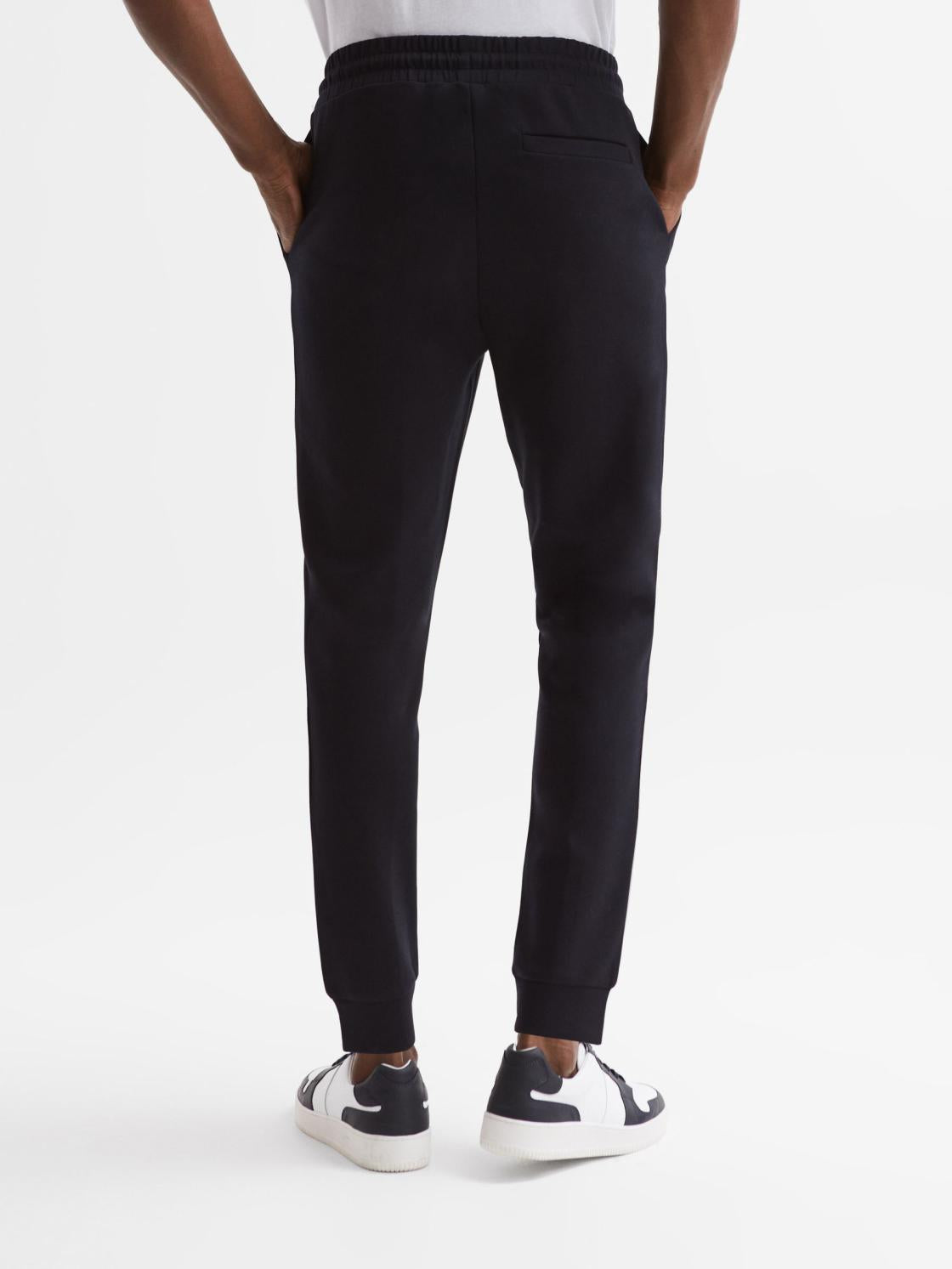 Reiss Trousers | Noah Interlock Drawstring Joggers Navy - Men