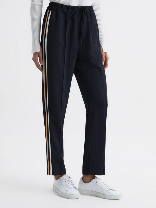 Reiss Trousers | Odell Taper Tapered Leg Pull-on Trousers Black - Women