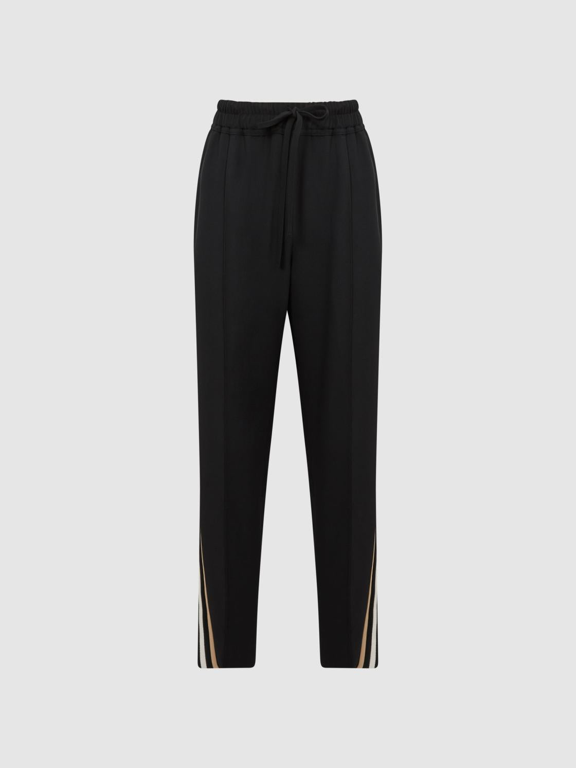 Reiss Trousers | Odell Taper Tapered Leg Pull-on Trousers Black - Women