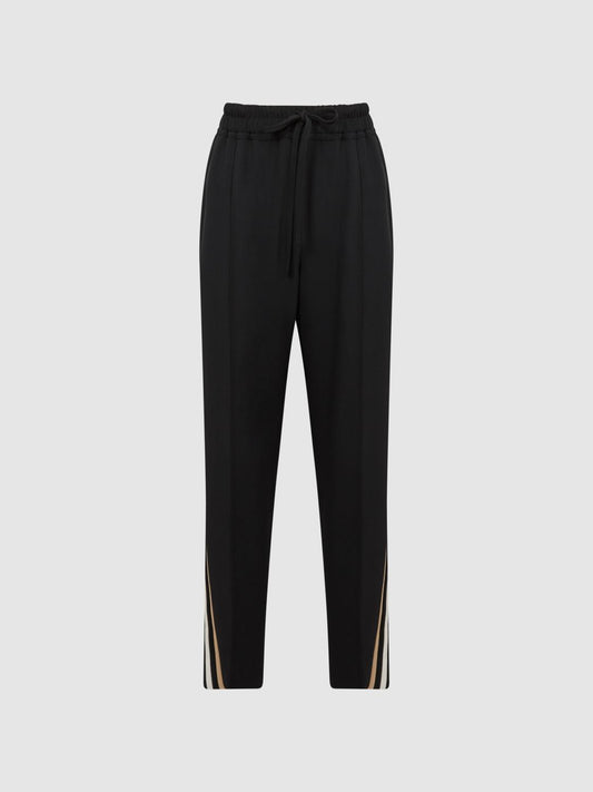 Reiss Trousers | Odell Taper Tapered Leg Pull-on Trousers Black - Women