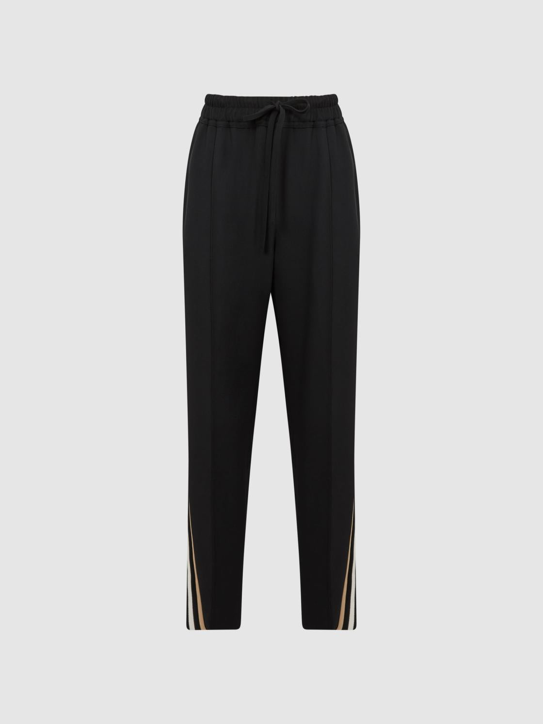 Reiss Trousers | Odell Taper Tapered Leg Pull-on Trousers Black - Women