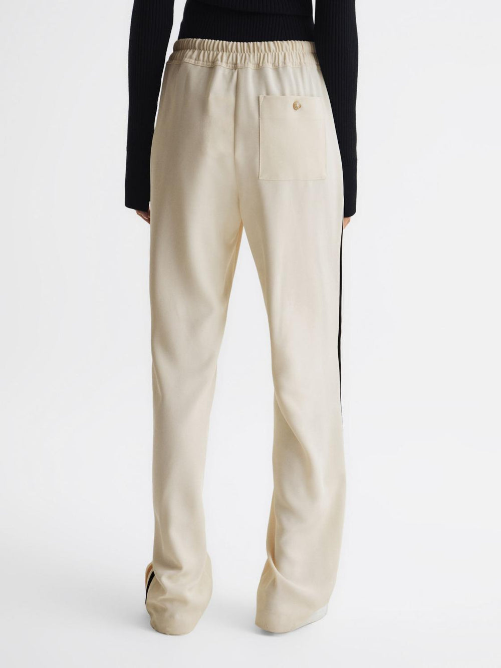 Reiss Trousers | Odell Wide Leg Pull On Trousers Black - Women