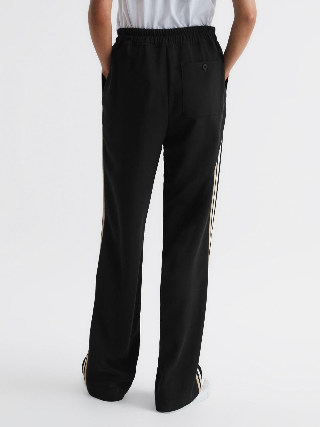 Reiss Trousers | Odell Wide Leg Pull On Trousers Black - Women