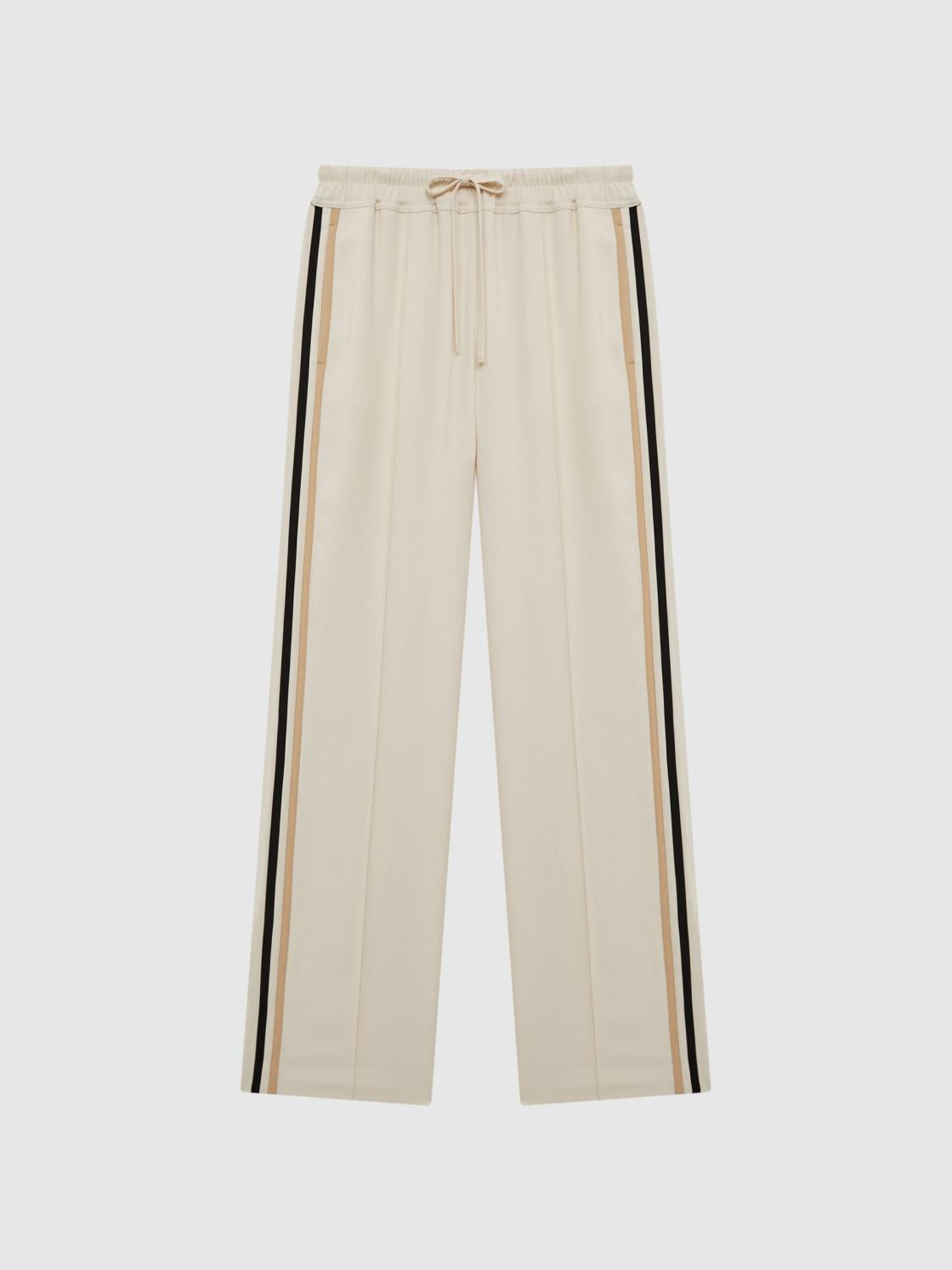Reiss Trousers | Odell Wide Leg Pull On Trousers Cream - Women